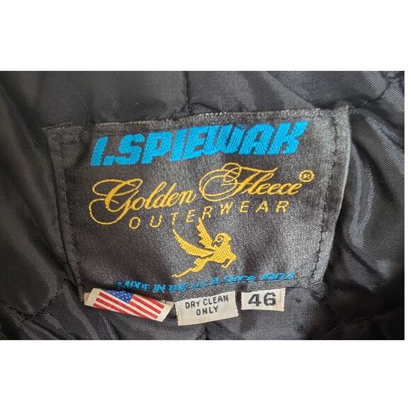 Vtg Spiewak Black Peacoat Mens 46 Wool Naval Double Breasted Golden Fleece Coat - Picture 4 of 12